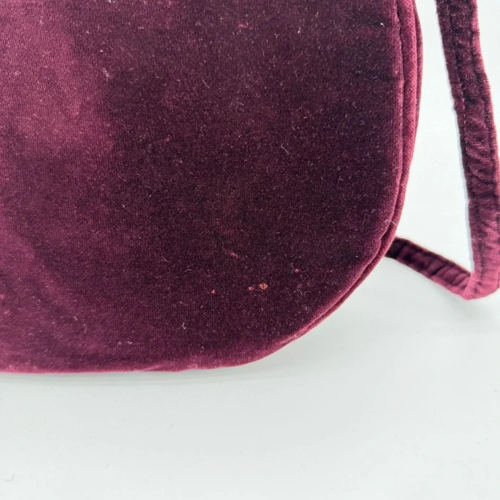 Carpetbags of American Velvet Shoulder‎ Bag Burgundy Evening Boho Gold Accent